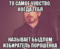 То самое чувство, когда тебя называет быдлом избиратель Порошенка