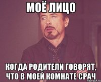 Моё лицо когда родители говорят, что в моей комнате срач