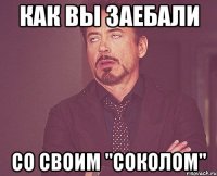 Как вы заебали со своим "Соколом"