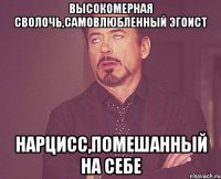 Высокомерная сволочь,самовлюбленный эгоист нарцисс,помешанный на себе