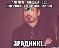 А чому в Польщу, а не до Німеччини? А мову знаєш? Пше- пше... Зрадник!...