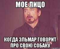 Мое лицо Когда Эльмар говорит про свою собаку
