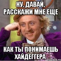 Ну, давай, расскажи мне еще Как ты понимаешь Хайдеггера