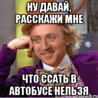 Ну давай, расскажи мне что ссать в автобусе нельзя