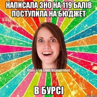 Написала ЗНО на 119 балів поступила на бюджет в бурсі