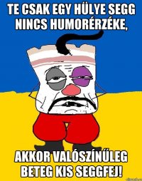 Te csak egy hülye segg nincs humorérzéke, akkor valószínűleg beteg kis seggfej!