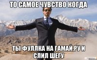 То самое чувство когда Ты фуллка на гамай.ру и слил шегу