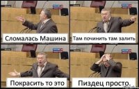 Сломалась Машина Там починить там залить Покрасить то это Пиздец просто.