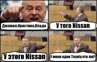 Джамал,Кристина,Влада У того Nissan У этого Nissan У меня одно Toyota,что ли?