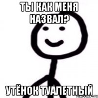 Ты как меня назвал? Утёнок туалетный