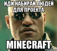 Иди набирай людей для проекта MINECRAFT