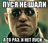 Пуся не шали а то раз, и нет пуси...