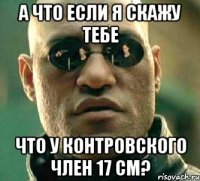 А что если я скажу тебе что у контровского член 17 см?