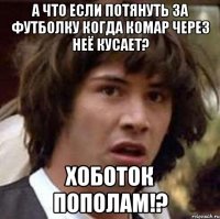 А что если потянуть за футболку когда комар через неё кусает? Хоботок пополам!?