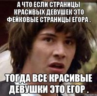 А что если страницы красивых девушек это фейковые страницы Егора . Тогда все красивые девушки это Егор .