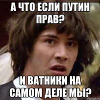 А ЧТО ЕСЛИ ПУТИН ПРАВ? И ВАТНИКИ НА САМОМ ДЕЛЕ МЫ?