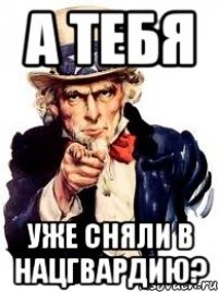 А ТЕБЯ УЖЕ СНЯЛИ В НАЦГВАРДИЮ?