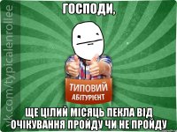 господи, ще цілий місяць пекла від очікування пройду чи не пройду