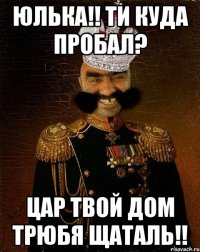 ЮЛЬКА!! ТИ КУДА ПРОБАЛ? ЦАР ТВОЙ ДОМ ТРЮБЯ ЩАТАЛЬ!!