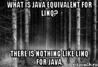 What is Java equivalent for LINQ? There is nothing like LINQ for Java.