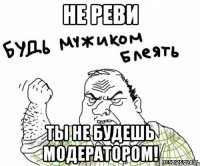 Не реви Ты НЕ будешь модератором!