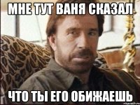 мне тут ваня сказал что ты его обижаешь