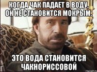 Когда Чак падает в воду, он не становится мокрым. Это вода становится Чакнориссовой