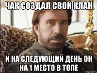 Чак создал свой клан и на следующий день он на 1 место в топе