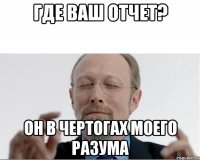 где ваш отчет? он в чертогах моего разума