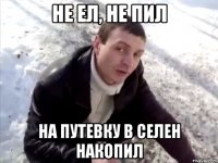 Не ел, не пил на путевку в селен накопил