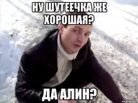 ну шутеечка же хорошая? да алин?