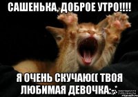 Сашенька, Доброе Утро!!!! Я очень скучаю(( Твоя любимая девочка:-*