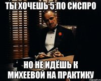 Ты хочешь 5 по сиспро Но не идёшь к Михеевой на практику