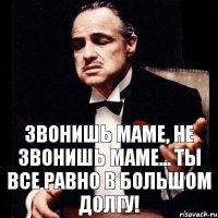 Звонишь маме, не звонишь маме... Ты все равно в большом долгу!