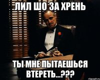 Лил шо за хрень Ты мне пытаешься втереть...???