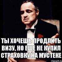 ты хочешь продлить визу, но еще не купил страховку на мустеке