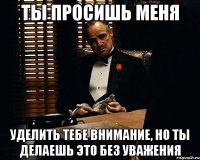 Ты просишь меня уделить тебе внимание, но ты делаешь это без уважения