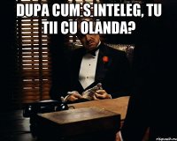 Dupa cum s inteleg, tu tii cu olanda? 