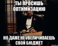 Ты просишь оптимизацию но даже не увеличиваешь свой бюджет