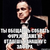 ты обещаешь собрать фуру,но даже не отдаешь канашку с зафера.