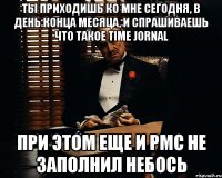 Ты приходишь ко мне сегодня, в день конца месяца, и спрашиваешь что такое time jornal При этом еще и PMC не заполнил небось