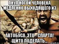 Пнул ногой человека медленно выходящего из автобуса. Это - Спарта! Щито поделать...