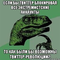 если бы твиттер блокировал все экстремистские аккаунты то как были бы возможны твиттер-революции?