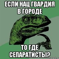 Если нац гвардия в городе то где сепаратисты?