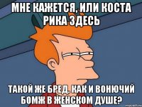 мне кажется, или коста рика здесь такой же бред, как и вонючий бомж в женском душе?