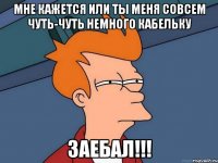 Мне кажется или ты меня совсем чуть-чуть немного кабельку ЗАЕБАЛ!!!