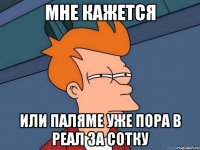 мне кажется или паляме уже пора в реал за сотку