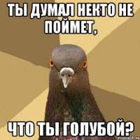 ты думал некто не поймет, что ты голубой?