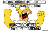 В сексуальных отношеньях Кризис обозначился Пол часа в сухую я Бестолку корячился