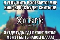 Я уеду жить в Хогвартс! Мне Кинг-Кросс будет сниться! Я уеду туда, где летает метла! Может быть навсегдаааа!